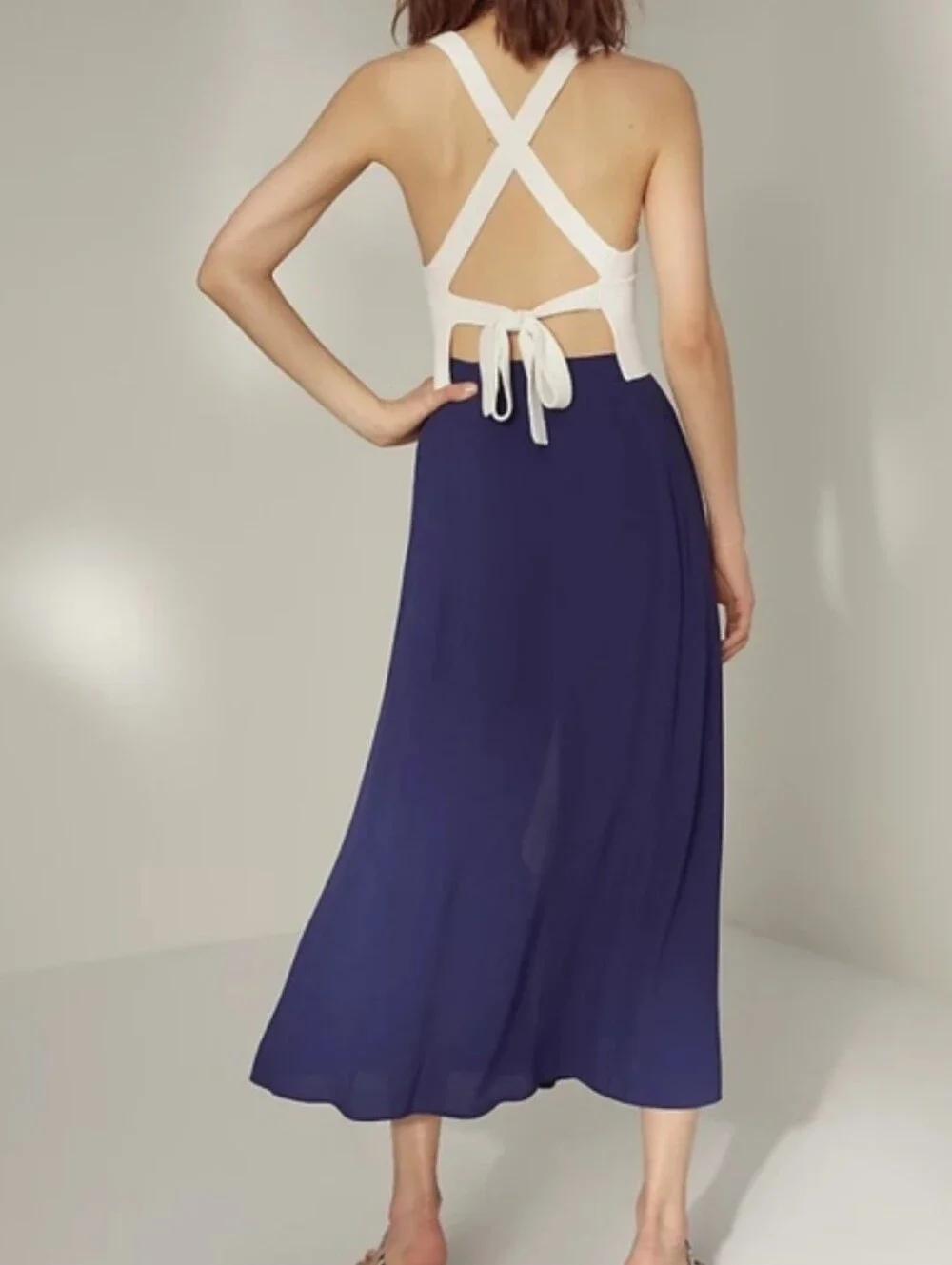Wilfred Navy Button-Side Maxi Skirt Size 0